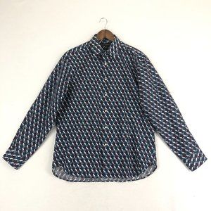 Paul Fredrick Men's Size Medium Finest Long Staple Cotton Blue Classic Fit Shirt